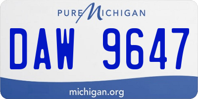 MI license plate DAW9647