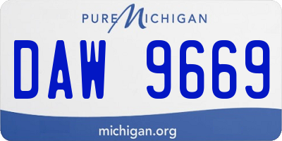 MI license plate DAW9669