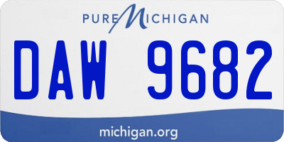 MI license plate DAW9682