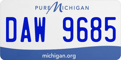 MI license plate DAW9685