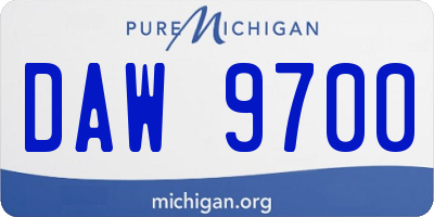 MI license plate DAW9700