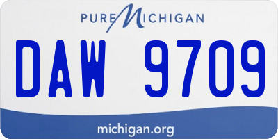 MI license plate DAW9709