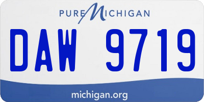 MI license plate DAW9719