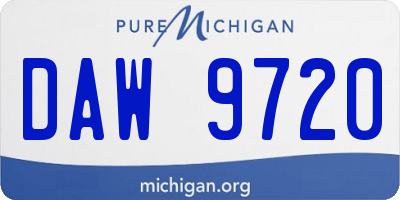 MI license plate DAW9720