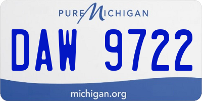 MI license plate DAW9722