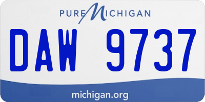 MI license plate DAW9737