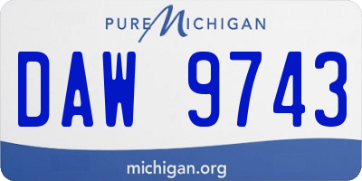 MI license plate DAW9743