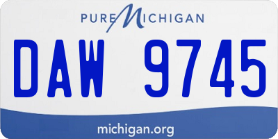MI license plate DAW9745
