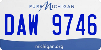 MI license plate DAW9746