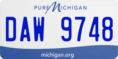 MI license plate DAW9748
