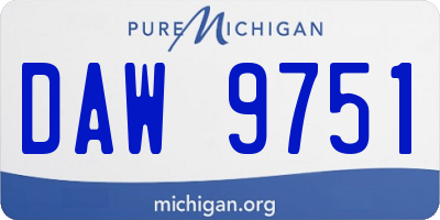 MI license plate DAW9751
