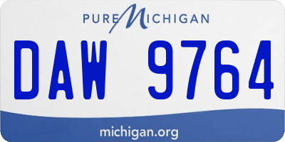 MI license plate DAW9764