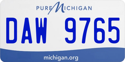 MI license plate DAW9765