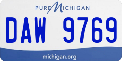 MI license plate DAW9769