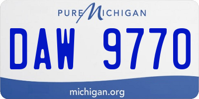 MI license plate DAW9770