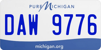 MI license plate DAW9776