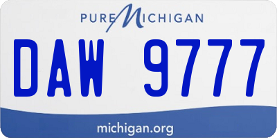MI license plate DAW9777