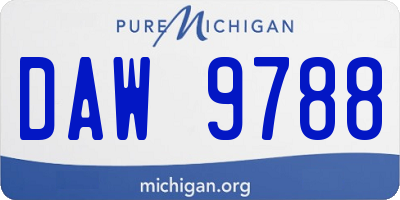MI license plate DAW9788