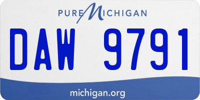 MI license plate DAW9791