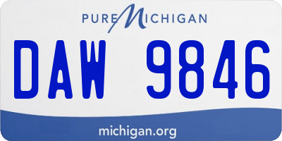 MI license plate DAW9846