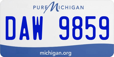 MI license plate DAW9859