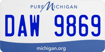 MI license plate DAW9869
