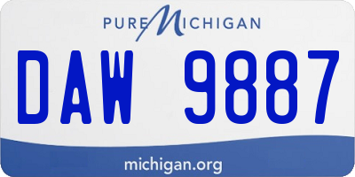 MI license plate DAW9887