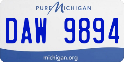 MI license plate DAW9894