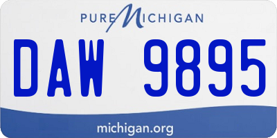MI license plate DAW9895