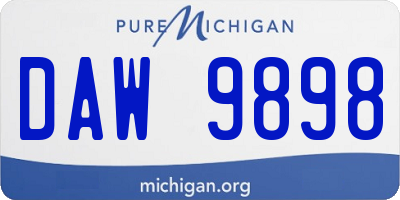 MI license plate DAW9898
