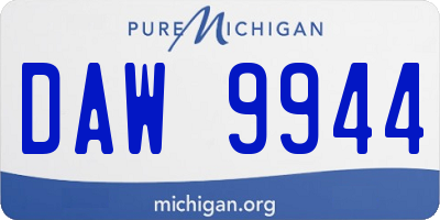 MI license plate DAW9944