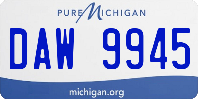 MI license plate DAW9945