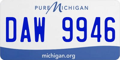 MI license plate DAW9946