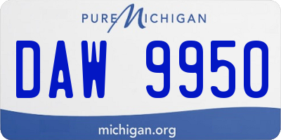 MI license plate DAW9950