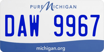 MI license plate DAW9967