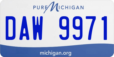 MI license plate DAW9971