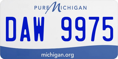 MI license plate DAW9975