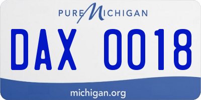 MI license plate DAX0018