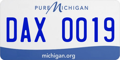 MI license plate DAX0019
