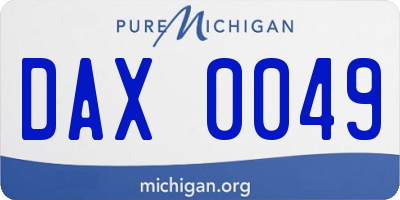 MI license plate DAX0049