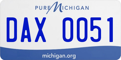 MI license plate DAX0051