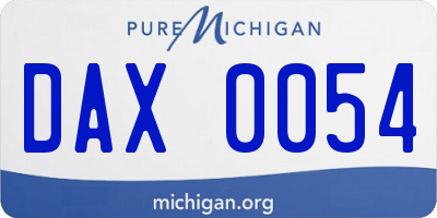 MI license plate DAX0054