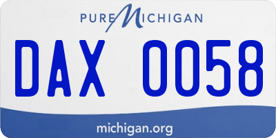 MI license plate DAX0058