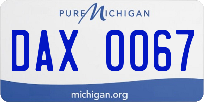 MI license plate DAX0067