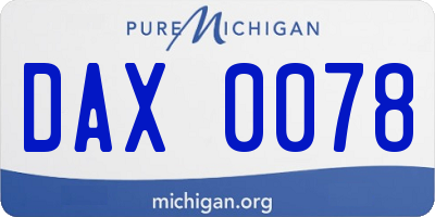 MI license plate DAX0078