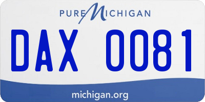 MI license plate DAX0081