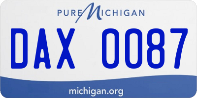 MI license plate DAX0087