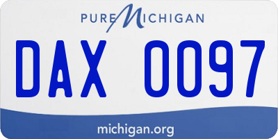 MI license plate DAX0097