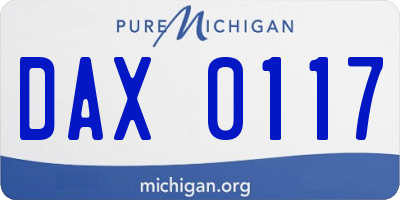 MI license plate DAX0117