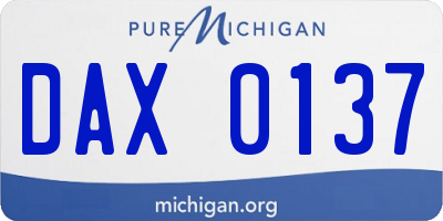 MI license plate DAX0137